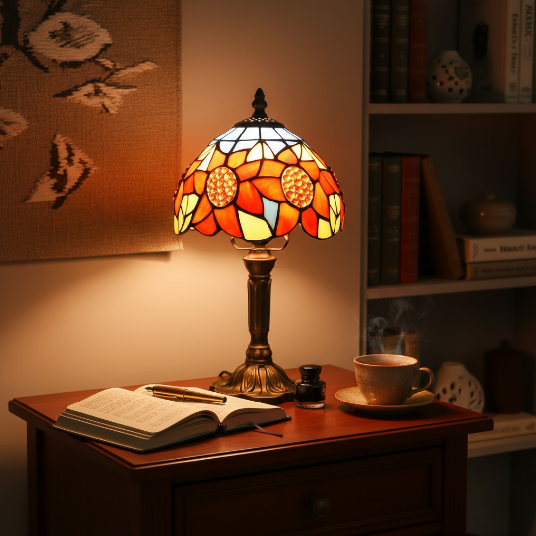 SOLELIA | VINTAGE SUNFLOWER GLASS LAMP