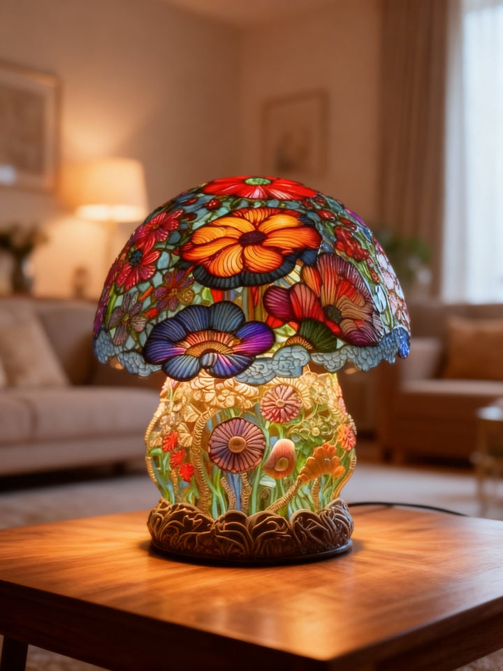 GARDENLUXE | COLORFUL FLORAL MUSHROOM LAMP